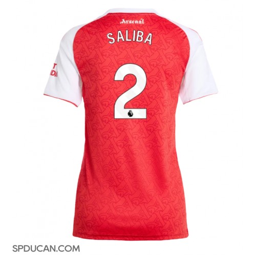 Zenski Nogometni Dres Arsenal William Saliba #2 Domaci 2025-26 Kratak Rukav
